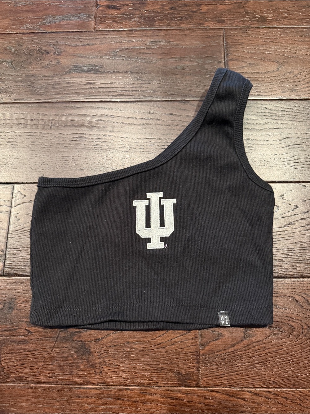Indiana Hoosiers One-Shoulder Black Tank Top